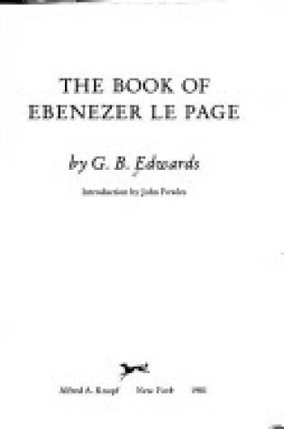 Cover of Bk of Ebenezer Le Page