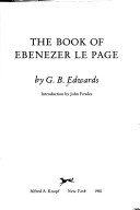 Book cover for Bk of Ebenezer Le Page