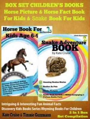 Book cover for Box Set Children's Books: Horse Picture & Horse Fact Book for Kids & Snake Book for Kids: 2 in 1 Box Set: Intriguing & Interesting Fun Animal Facts - Discovery Kids Books & Rhyming Books for Children