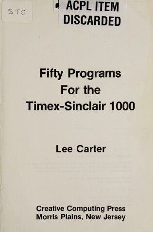 Cover of Fifty Programs for the Timex-Sinclair 1000