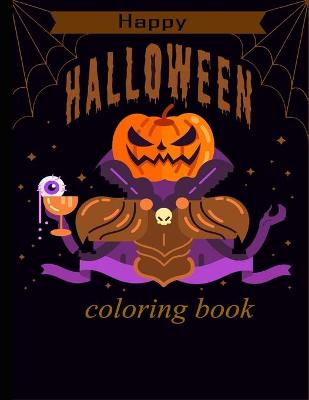 Book cover for happy halloween coloring book