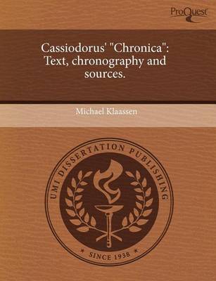 Book cover for Cassiodorus' "Chronica"