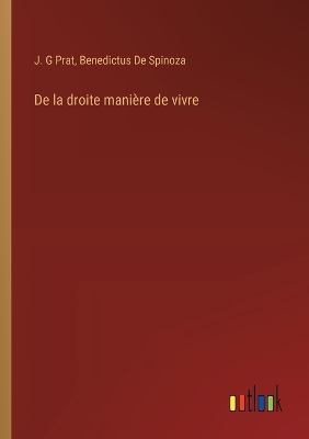 Book cover for De la droite mani�re de vivre