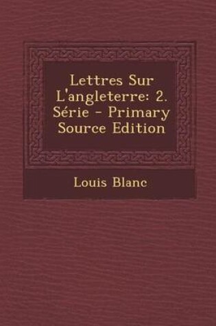 Cover of Lettres Sur L'Angleterre