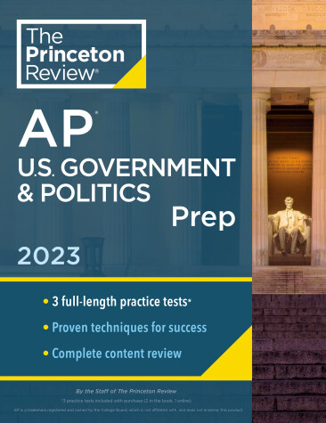 Cover of Princeton Review AP U.S. Government & Politics Prep, 2023