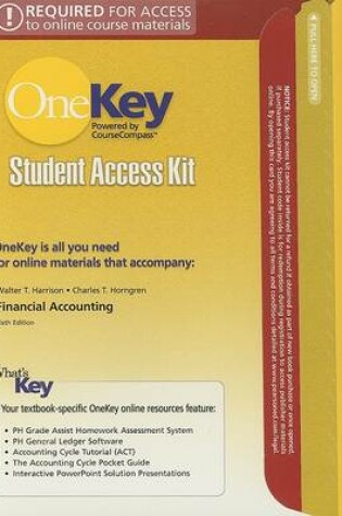 Cover of OneKey CourseCompass, Student Access Kit, Financial Accounting