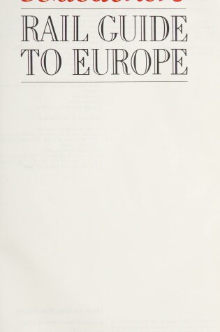 Cover of Rail Gdt Europe Baedeker