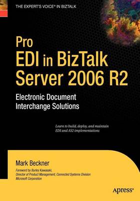Book cover for Pro EDI in BizTalk Server 2006 R2: Electronic Document Interchange Solutions