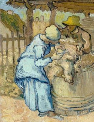 Book cover for The Sheep-Shearer (After Millet), Vincent Van Gogh. Blank Journal