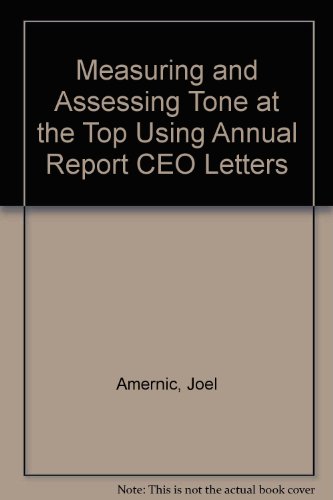 Book cover for Measuring and Assessing Tone at the Top Using Annual Report CEO Letters