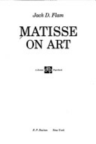 Cover of Matisse on Art