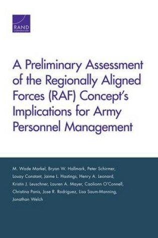 Cover of A Preliminary Assessment of the Regionally Aligned Forces (RAF) Concept's Implications for Army Personnel Management