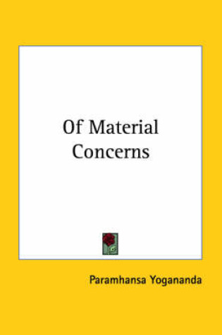 Cover of Of Material Concerns