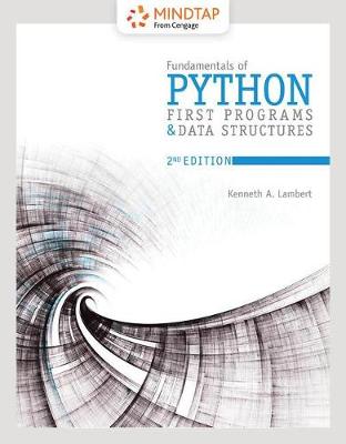 Book cover for MindTap for Lambert's Fundamentals of Python: First Programs and Data  Structures, 2 terms Printed Access Card