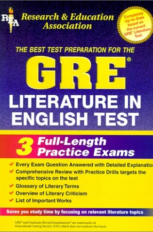 Cover of The Best Test Preparation for the Gre Literature in English