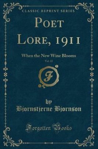 Cover of Poet Lore, 1911, Vol. 22