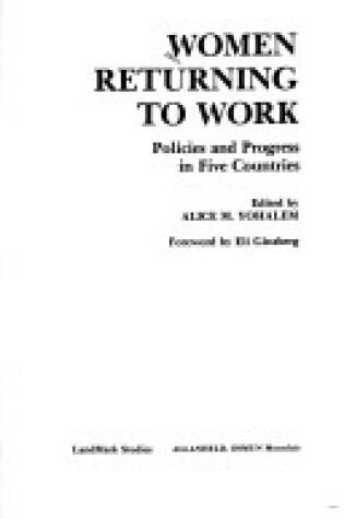 Cover of Women Returning to Work