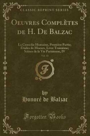 Cover of Oeuvres Complètes de H. de Balzac, Vol. 11