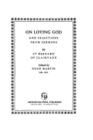 Cover of On Loving God and Selections from Sermons