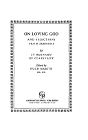Book cover for On Loving God and Selections from Sermons