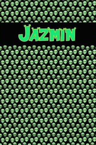 Cover of 120 Page Handwriting Practice Book with Green Alien Cover Jazmin