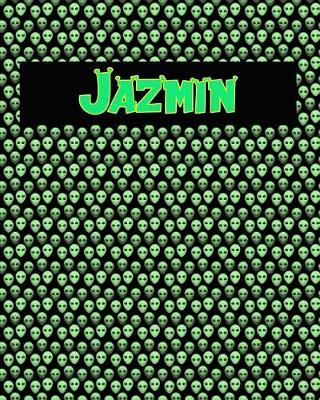 Book cover for 120 Page Handwriting Practice Book with Green Alien Cover Jazmin