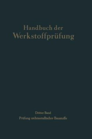 Cover of Die Pr fung Nichtmetallischer Baustoffe