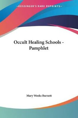 Cover of Occult Healing Schools - Pamphlet