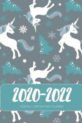 Cover of 2020-2022 Three 3 Year Planner Christmas Unicorn Monthly Calendar Gratitude Agenda Schedule Organizer