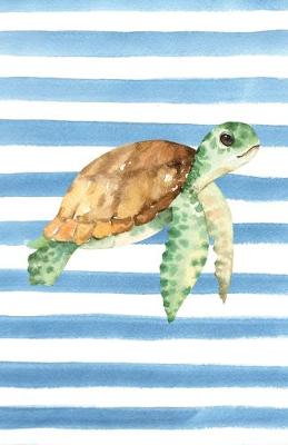 Book cover for Green Sea Turtle Watercolor Stripe Journal, Narrow Ruled