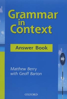 Book cover for Grammar in Context