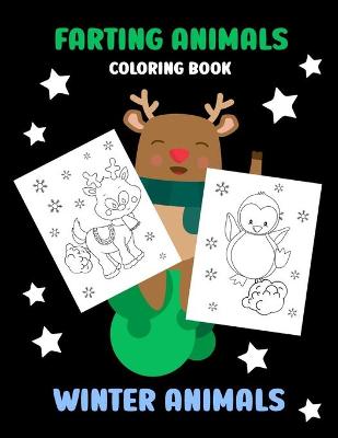 Book cover for Farting Animals Coloring Book - Winter Animals