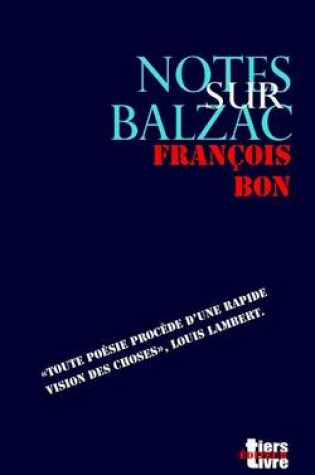 Cover of Notes Sur Balzac