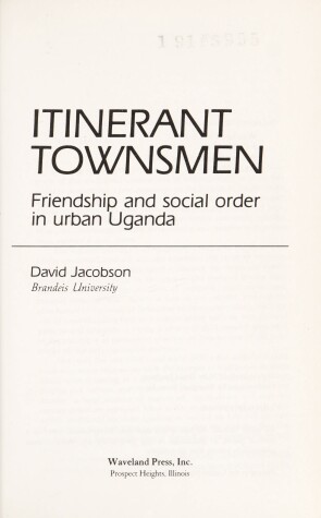 Book cover for Itinerant Townsmen