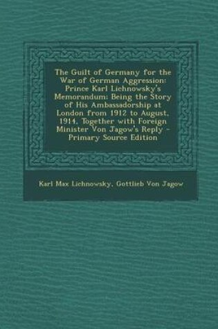 Cover of The Guilt of Germany for the War of German Aggression