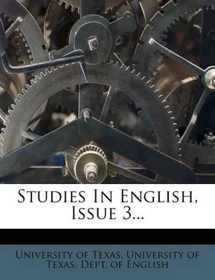 Book cover for Studies in English, Issue 3...