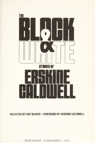Cover of Black and White Stories of Erskine Caldwell