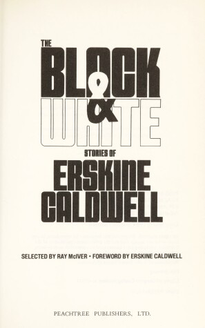 Book cover for Black and White Stories of Erskine Caldwell