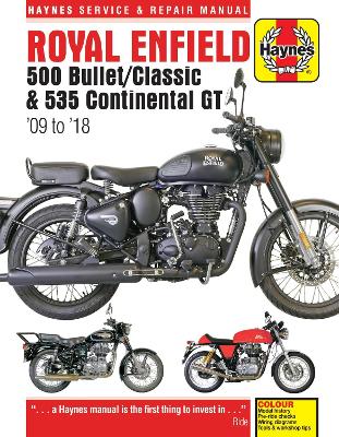 Book cover for Royal Enfield Bullet and Continental GT Service & Repair Manual (2009 to 2018)