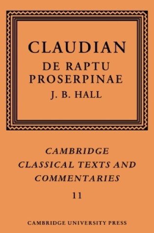 Cover of Claudian: De Raptu Proserpinae