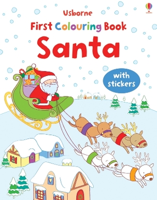 Book cover for First Colouring Book Santa + stickers