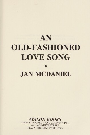 Cover of An Old-Fashioned Love Song