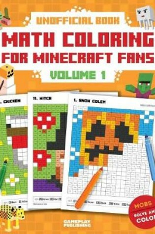 Cover of Unofficial Math Coloring Book for Minecraft Fans