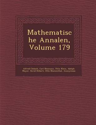 Book cover for Mathematische Annalen, Volume 179