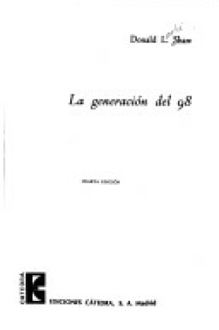 Cover of La Generacion del 98