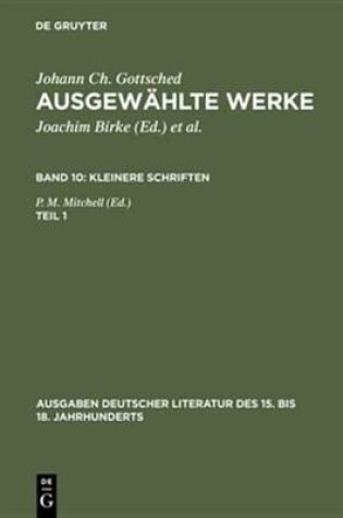 Cover of Kleinere Schriften. Erster Teil