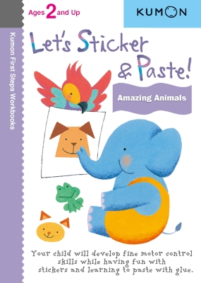 Book cover for Let's Sticker and Paste!  Amazing Animals