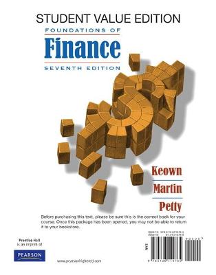 Book cover for FOUNDTNS OF FINANCE