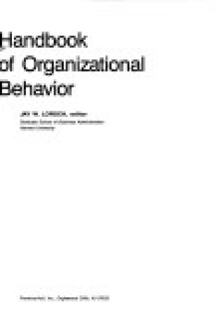 Cover of Handbook of Organizational Behaviour