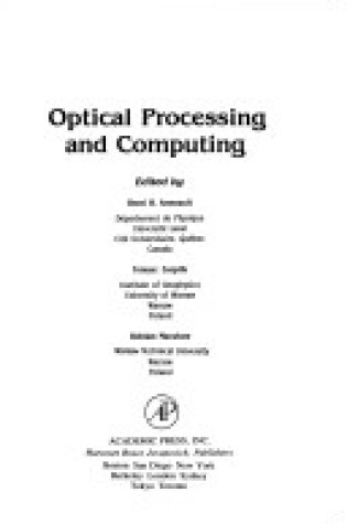 Cover of Optical Processing and Computing